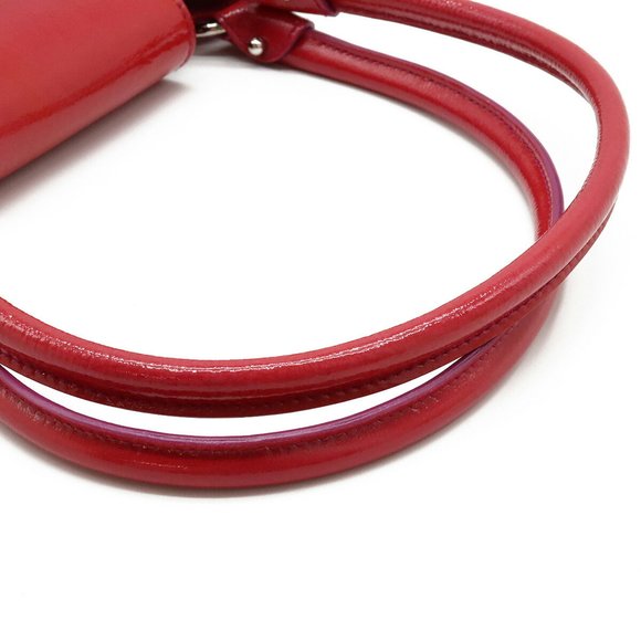 Salvatore Ferragamo Gancini Marissa handbag shoulder bag patent leather red pink - Picture 4 of 8